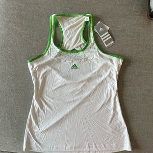 Adidas Green and White Athletic Tank